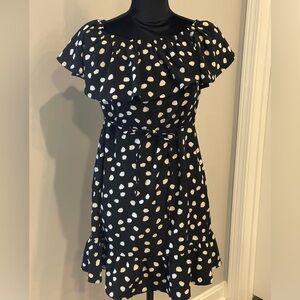 Women’s Merona Off the Shoulder Shift above the knee polka dot dress XS